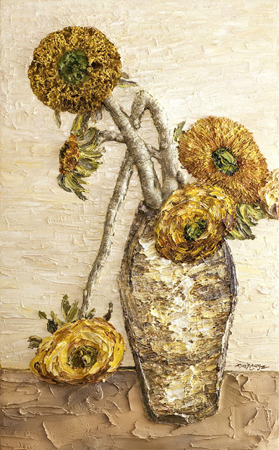 第三世多杰羌佛油畫作品《向日葵》