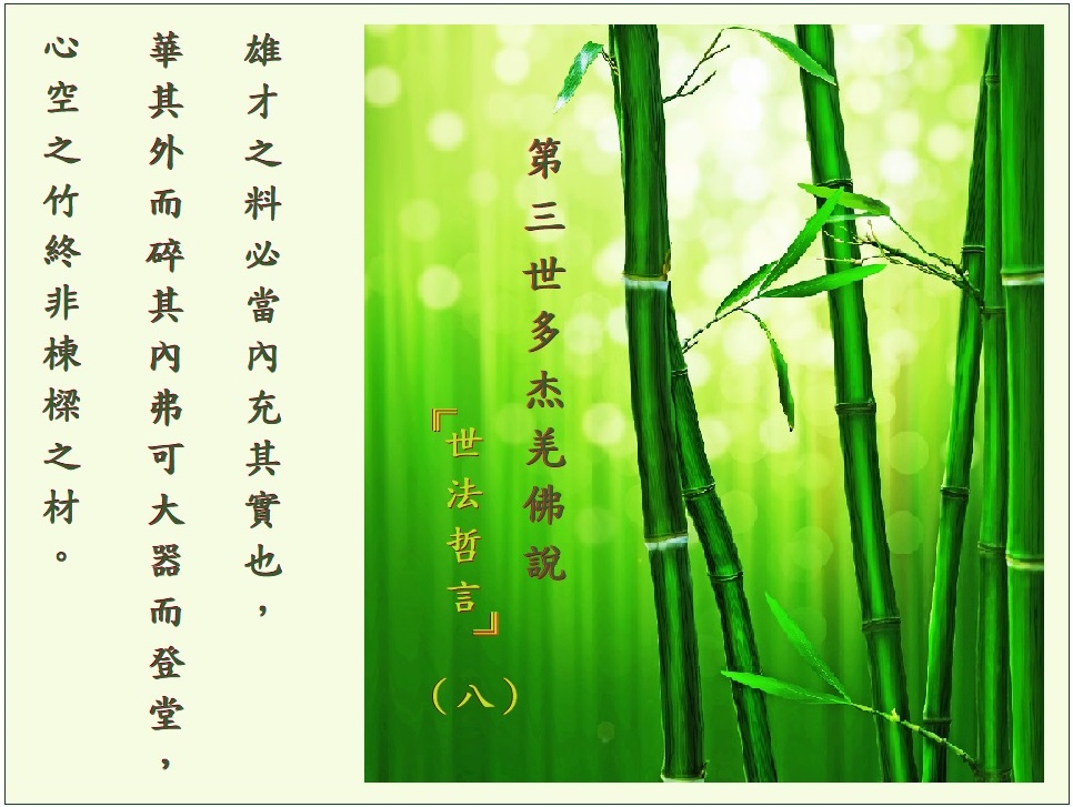 第三世多杰羌佛說《世法哲言》（八）